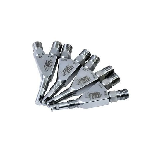 Nitrous Outlet 1/16" NPT Wet Nitrous Nozzle - 4 Pack/90 Degree Discharge/Stainless