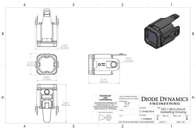 Diode Dynamics 2022+ Ford Maverick C1 Sport Hitch Mount LED Pod Reverse Kit