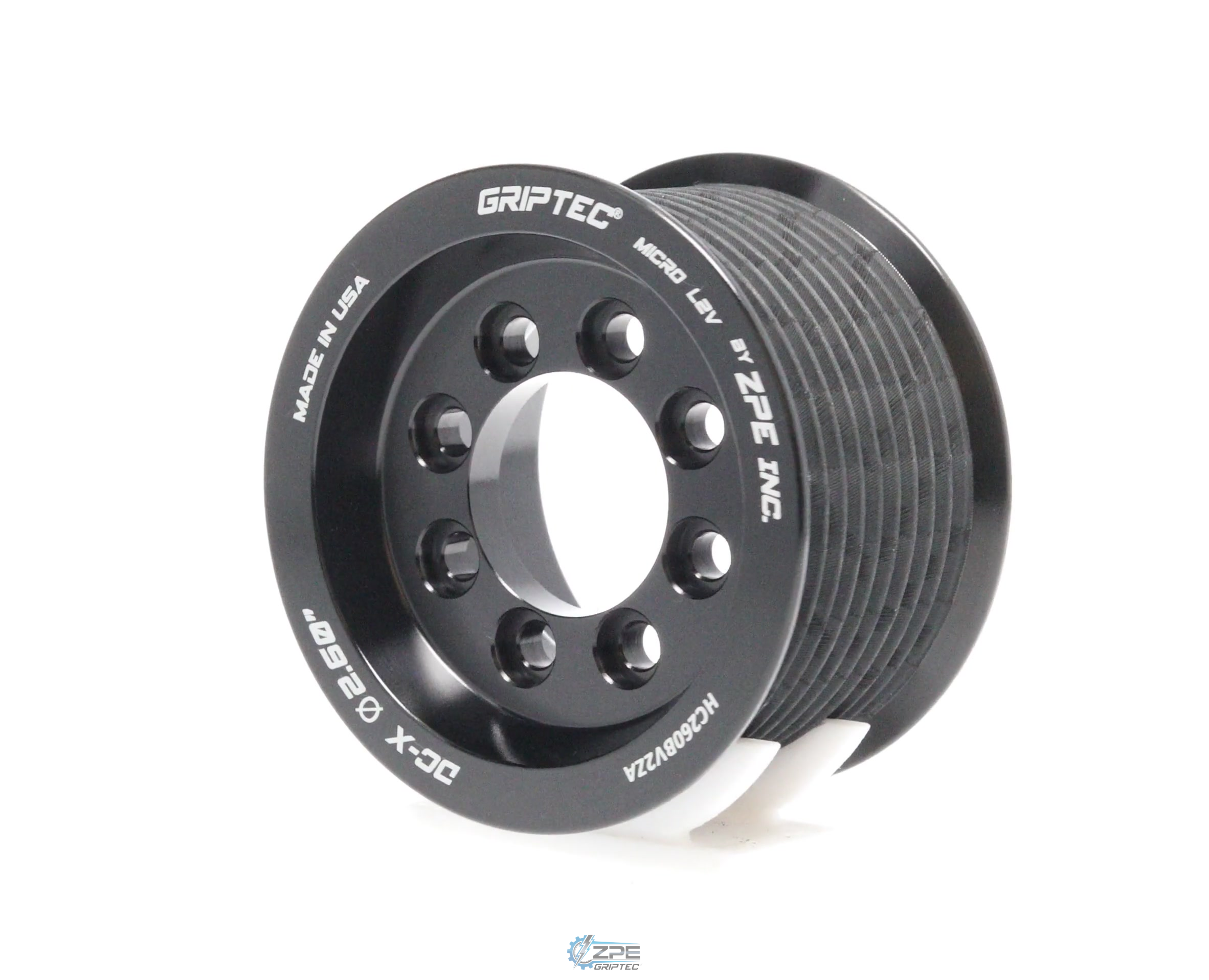2.60" 10 Rib ZPE GripTec® 2pc HellCat L2V Black Pulley Only