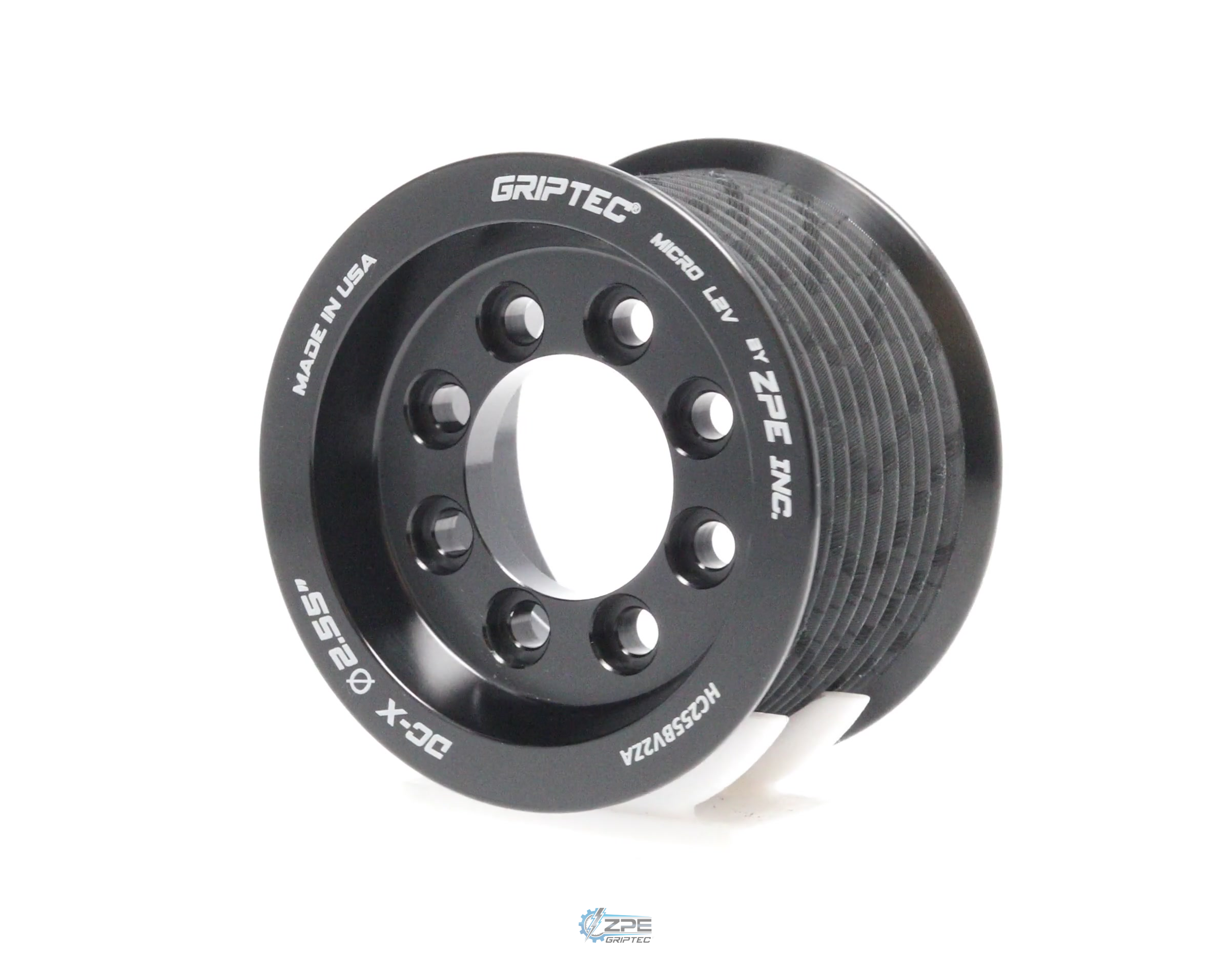 2.55" 10 Rib ZPE GripTec® 2pc HellCat L2V Black Pulley Only