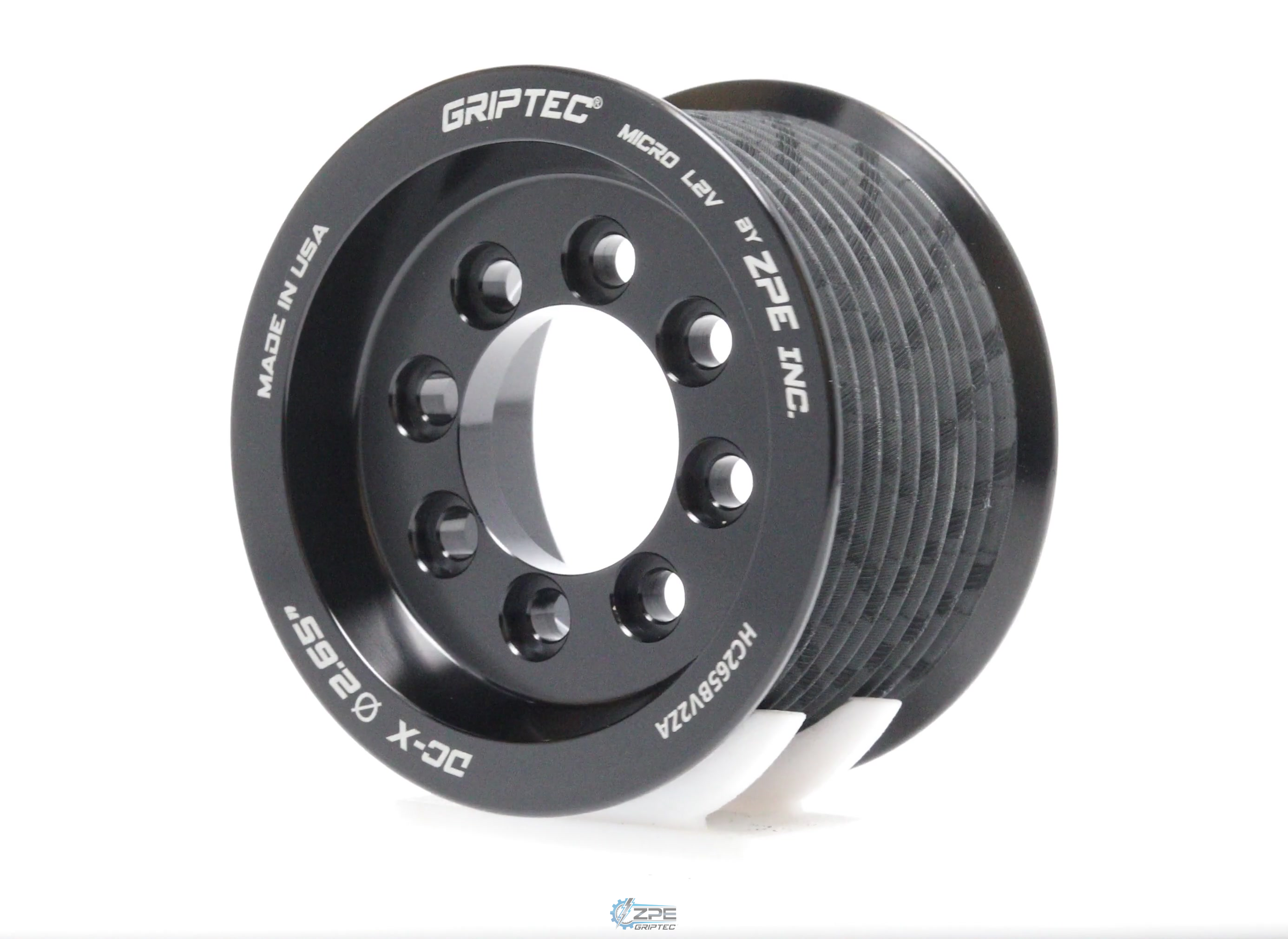 2.65" 10 Rib ZPE GripTec® 2pc HellCat L2V Black Pulley Only