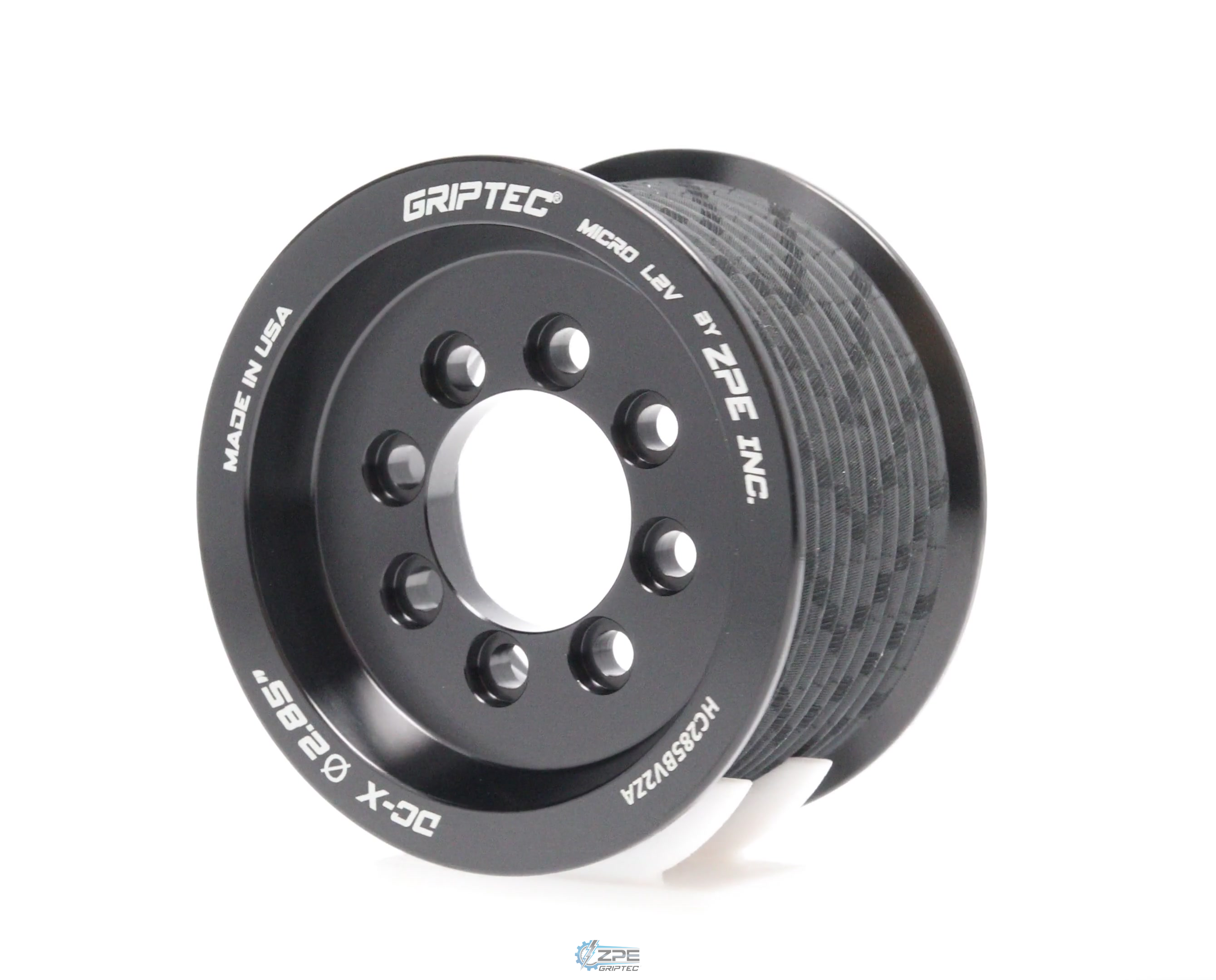 2.85" 10 Rib ZPE GripTec® 2pc HellCat L2V Black Pulley Only