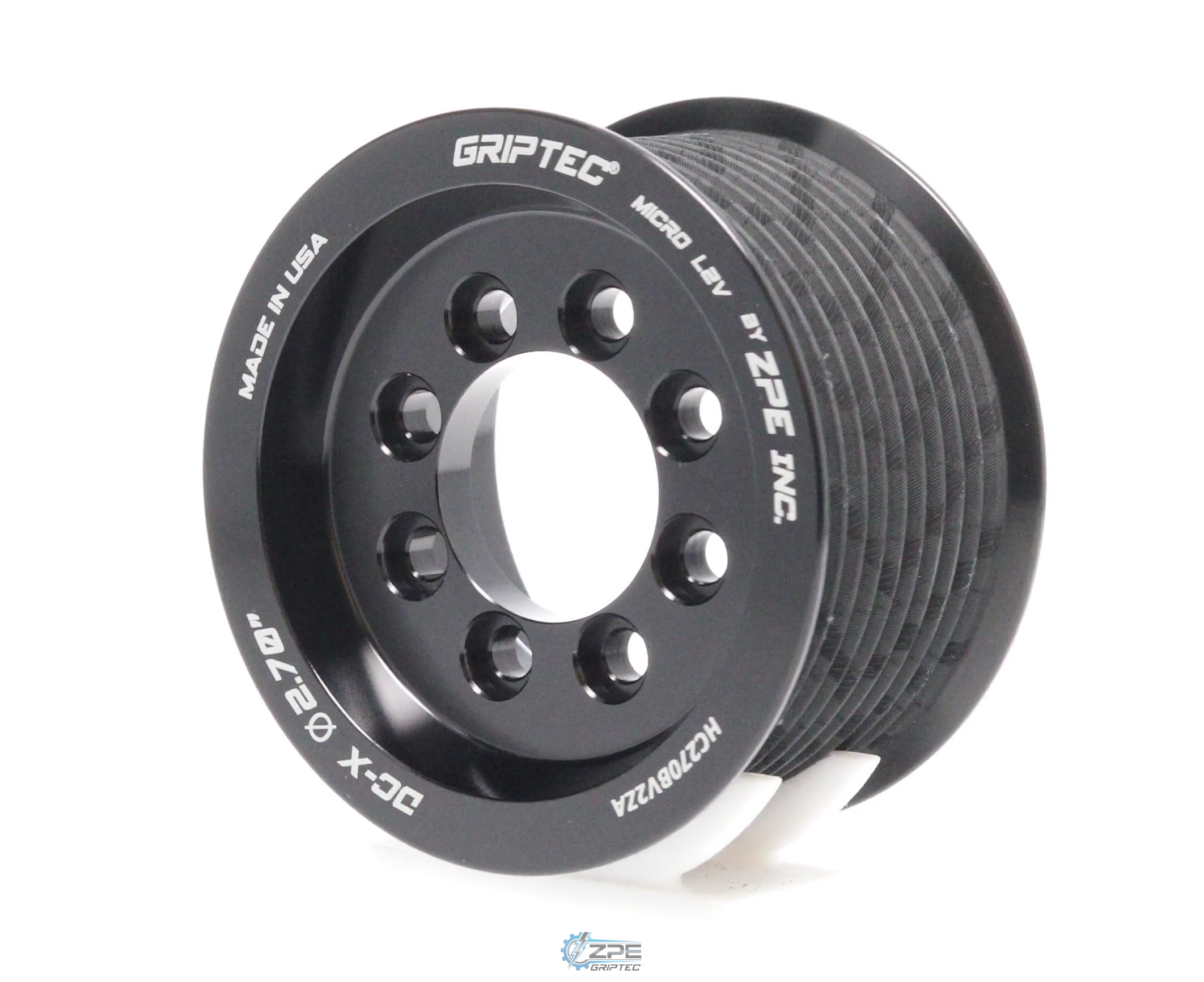 2.70" 10 Rib ZPE GripTec® 2pc HellCat L2V Black Pulley Only