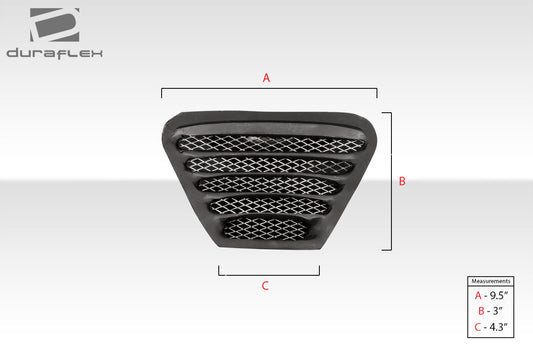 Universal Duraflex Trackstar 3 Hood Vents - 3 Piece