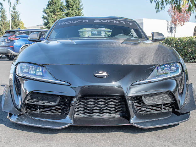 2020-UP TOYOTA SUPRA A91 | CARBON FIBER FRONT SPLITTER LIP GROUND EFFECTS (2 PEICE)
