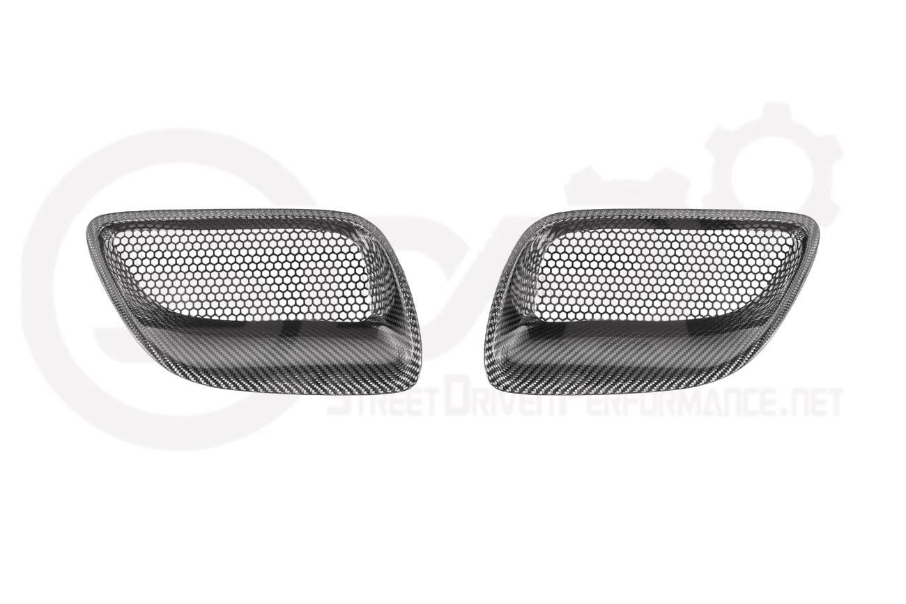 2004-2006 Pontiac GTO | CARBON FIBER Front Bumper Grille Inserts Replacement (PAIR)