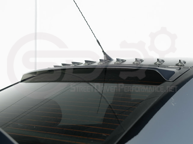 2003-2008 Toyota Corolla | JDM Tape-On Tinted Black Rear Roof Window Visor Guard