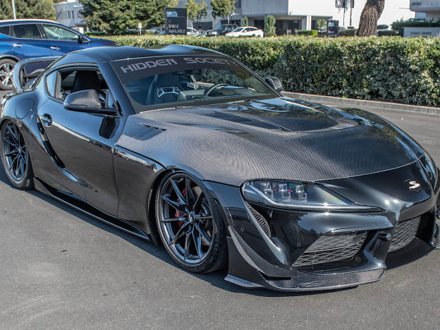 2020-UP TOYOTA SUPRA A91 | CARBON FIBER FRONT SPLITTER LIP GROUND EFFECTS (2 PEICE)