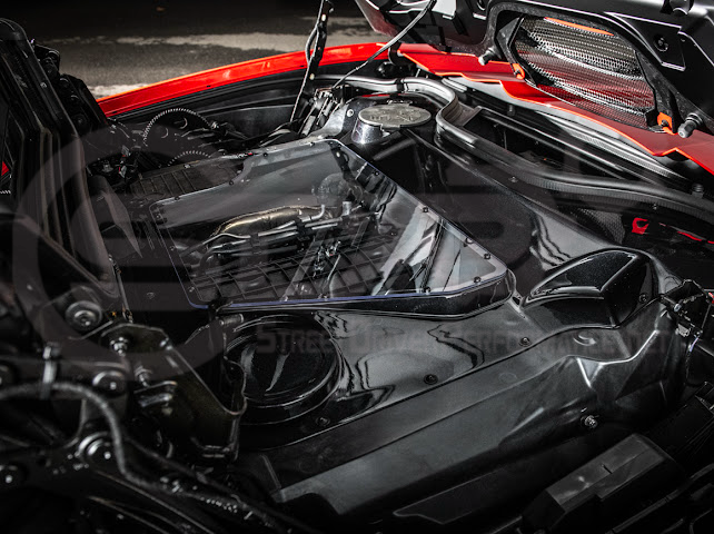2020+ CORVETTE C8 CONVERTIBLE | HTC CARBON FIBER EXPOSED ENGINE BAY PANEL COVER REPLACEMENT