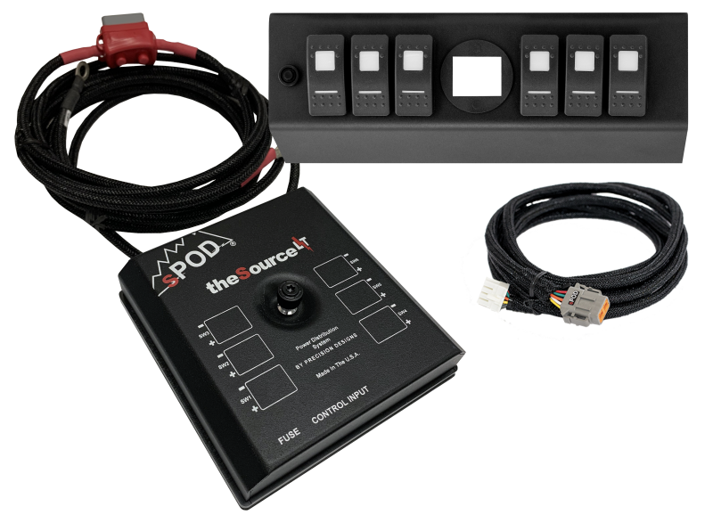 sPOD 07-08 Jeep Wrangler JK SourceLT w/Genesis Adapter and Red LED Switch Panel