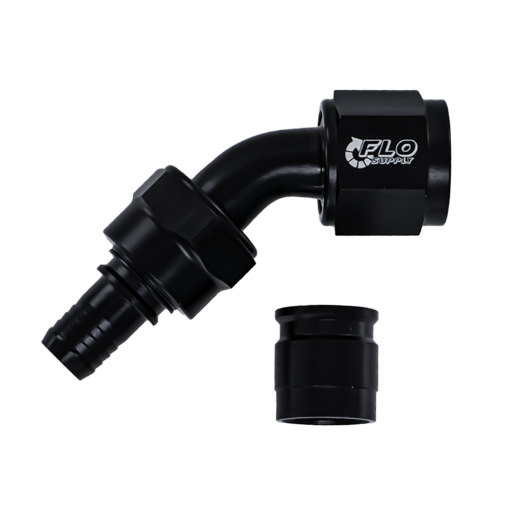 PTFE Crimp 45 Degree Double Swivel Hose End - 20AN