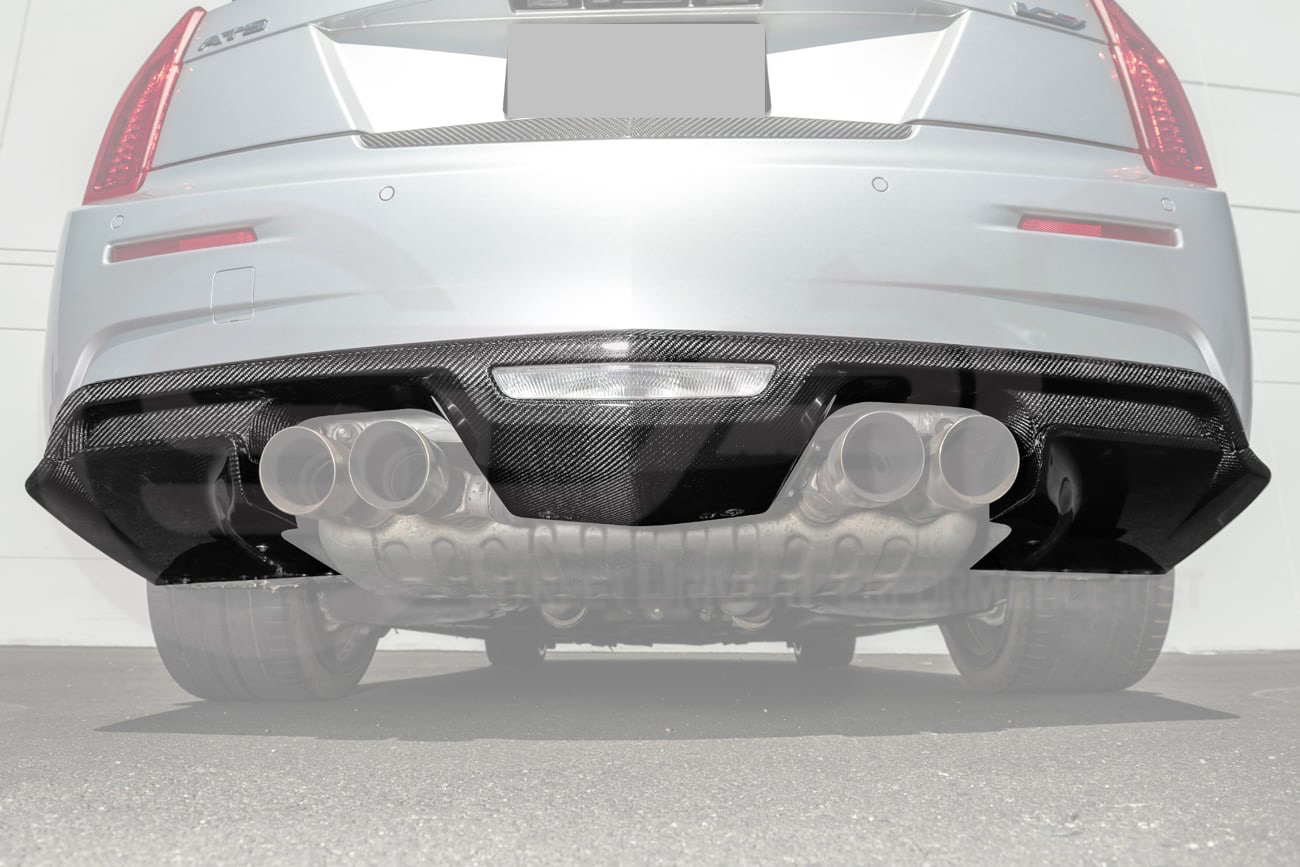 2016-2019 CADILLAC ATS-V SEDAN & COUPE | FACTORY REPLACEMENT STYLE CARBON FIBER REAR BUMPER DIFFUSER