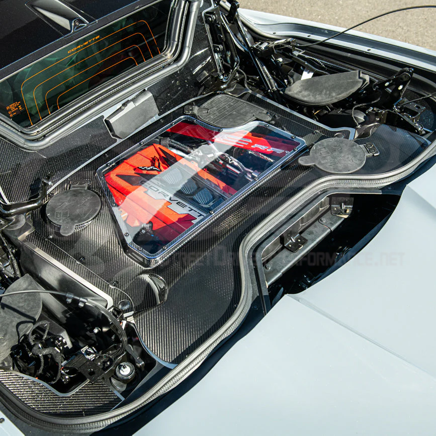 2020+ CORVETTE C8 CONVERTIBLE | HTC CARBON FIBER EXPOSED ENGINE BAY PANEL COVER REPLACEMENT