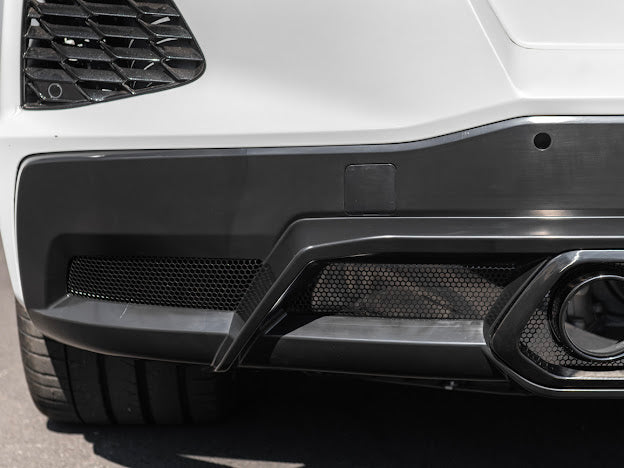 2020-Up Corvette C8 | Z06 Style Rear Center Quad Tips Exhaust Exit Grille Diffuser