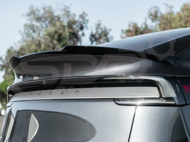 2025-UP TESLA MODEL Y | SDP TRACK STYLE GLOSS BLACK REAR TRUNK WING SPOILER