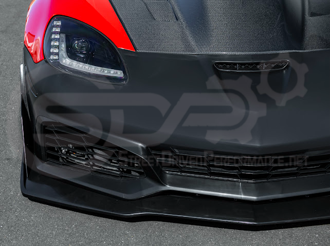 2005-2013 Corvette C6 Z06 | C7 ZR1 Style Primer Black Front Bumper Conversion Kit Replacement