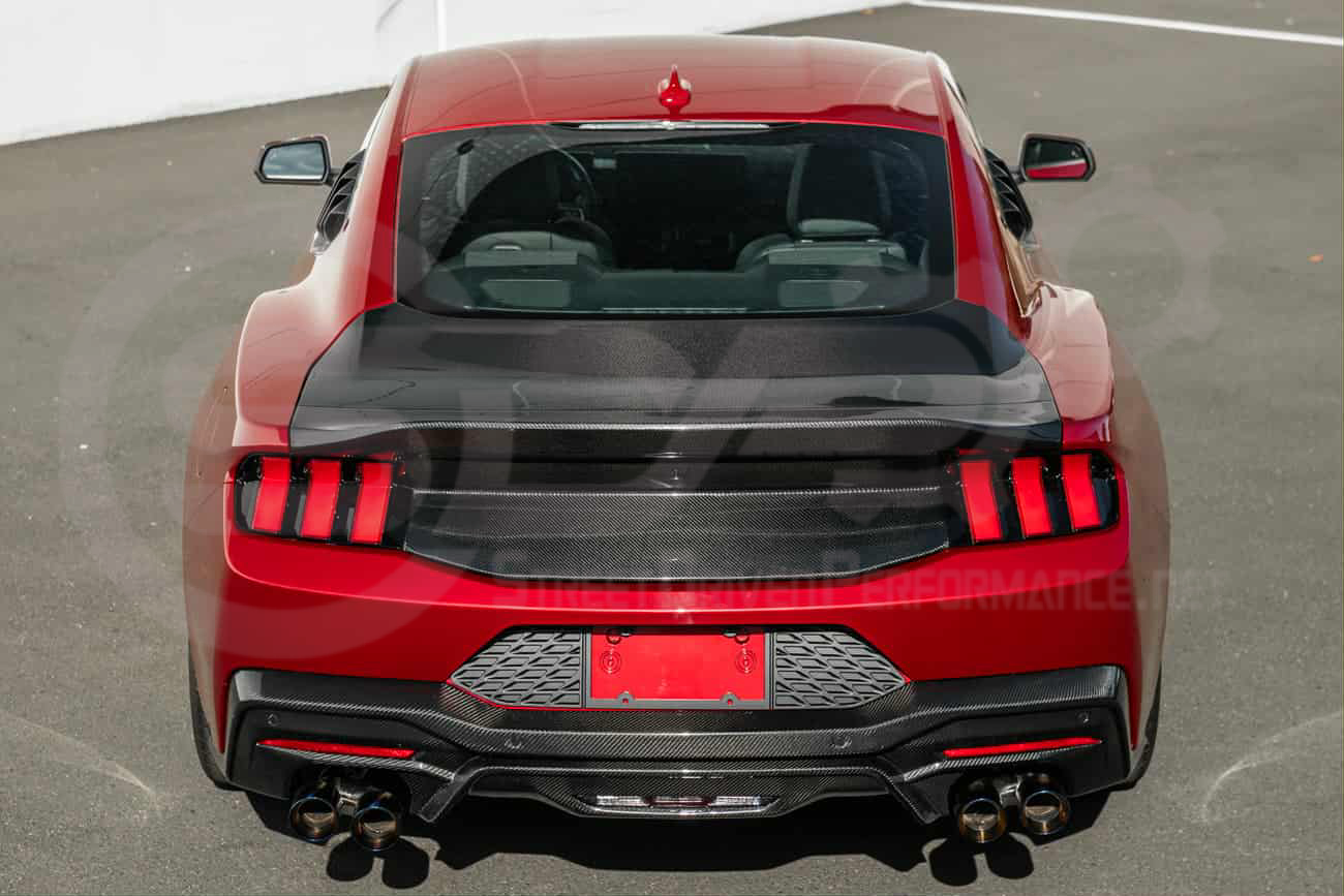 2024-UP FORD MUSTANG S650 | SUPER SNAKE STYLE CARBON FIBER REAR TRUNK DECKLID WITH INTEGRATED SPOILER WING