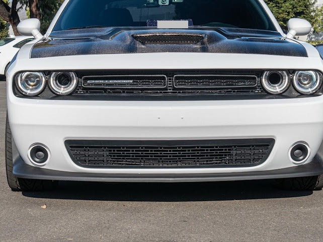 2015-2023 DODGE CHALLENGER | FACTORY STYLE CARBON FIBER HEADLIGHT TRIM COVER W/ FRONT GRILLE INSERT