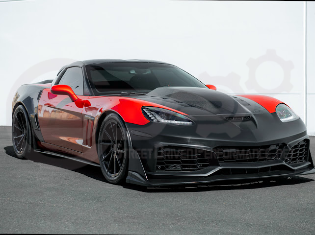 2005-2013 Corvette C6 Z06 | C7 ZR1 Style Primer Black Front Bumper Conversion Kit Replacement
