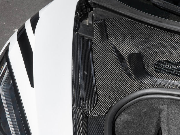 2020+ CHEVROLET CORVETTE C8 | FACTORY STYLE CARBON FIBER FRONT TRUNK TRIM KIT REPLACEMENT
