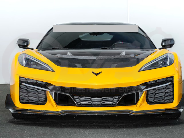 2023+ CHEVROLET CORVETTE C8 E-RAY & Z06 | FACTORY OEM STYLE GLOSSY BLACK FRONT RADIATOR MESH GRILLE GUARD