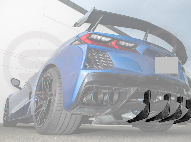 2020+ CORVETTE C8 Z51 REAR LOWER DIFFUSER FINS *ADD-ON*