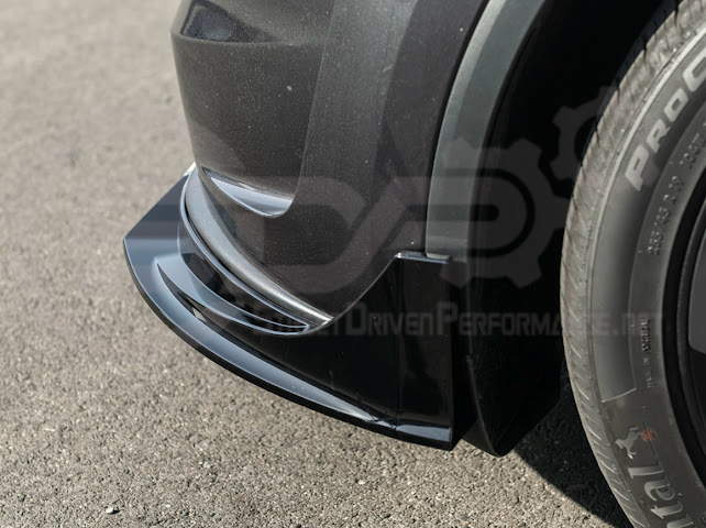 2025-UP TESLA MODEL Y | SDP TRACK STYLE GLOSS BLACK 4 PIECE FRONT LIP SPLITTER GROUND EFFECTS