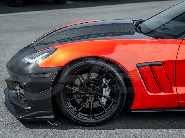 2005-2013 Corvette C6 Z06 | C7 ZR1 Style Primer Black Front Bumper Conversion Kit Replacement