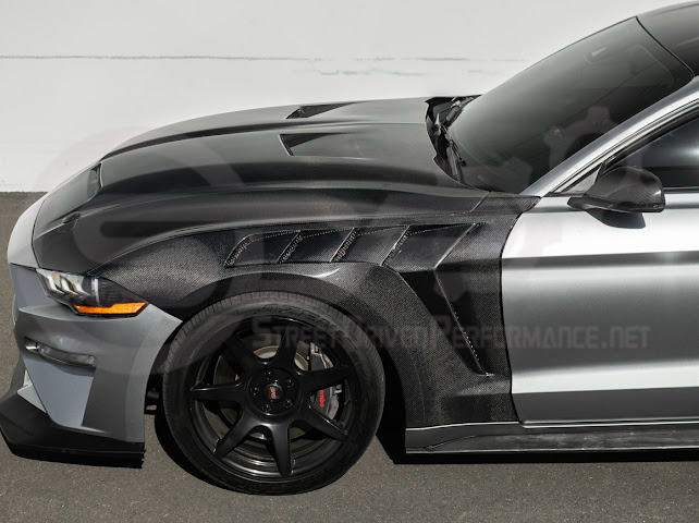 *IMPERFECTION / DISCOUNTED* 2018-2023 FORD MUSTANG S550 | GTD STYLE CARBON FIBER FRONT SIDE VENTED FENDERS