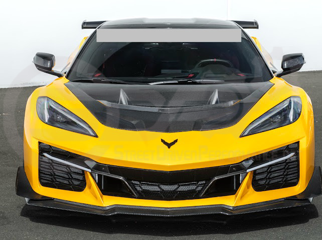 2023+ CHEVROLET CORVETTE C8 E-RAY & Z06 | FACTORY OEM STYLE GLOSSY BLACK FRONT RADIATOR MESH GRILLE GUARD