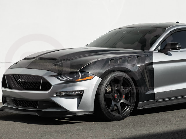 *IMPERFECTION / DISCOUNTED* 2018-2023 FORD MUSTANG S550 | GTD STYLE CARBON FIBER FRONT SIDE VENTED FENDERS