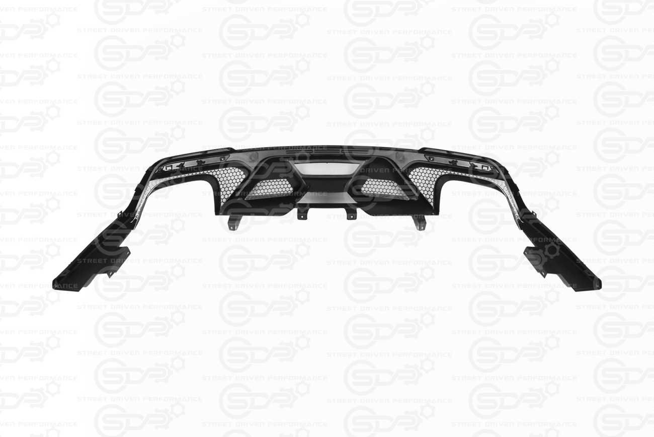 2018-2023 Ford Mustang | GT500 Style Matte Black Rear Bumper Quad Tips Diffuser