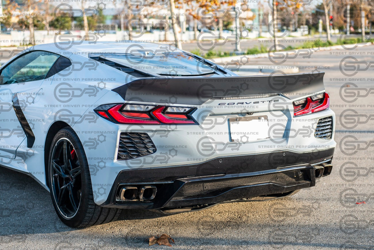 2020+ Corvette C8 Matte ABS Plastic Rear Lid Ducktail Wing Spoiler