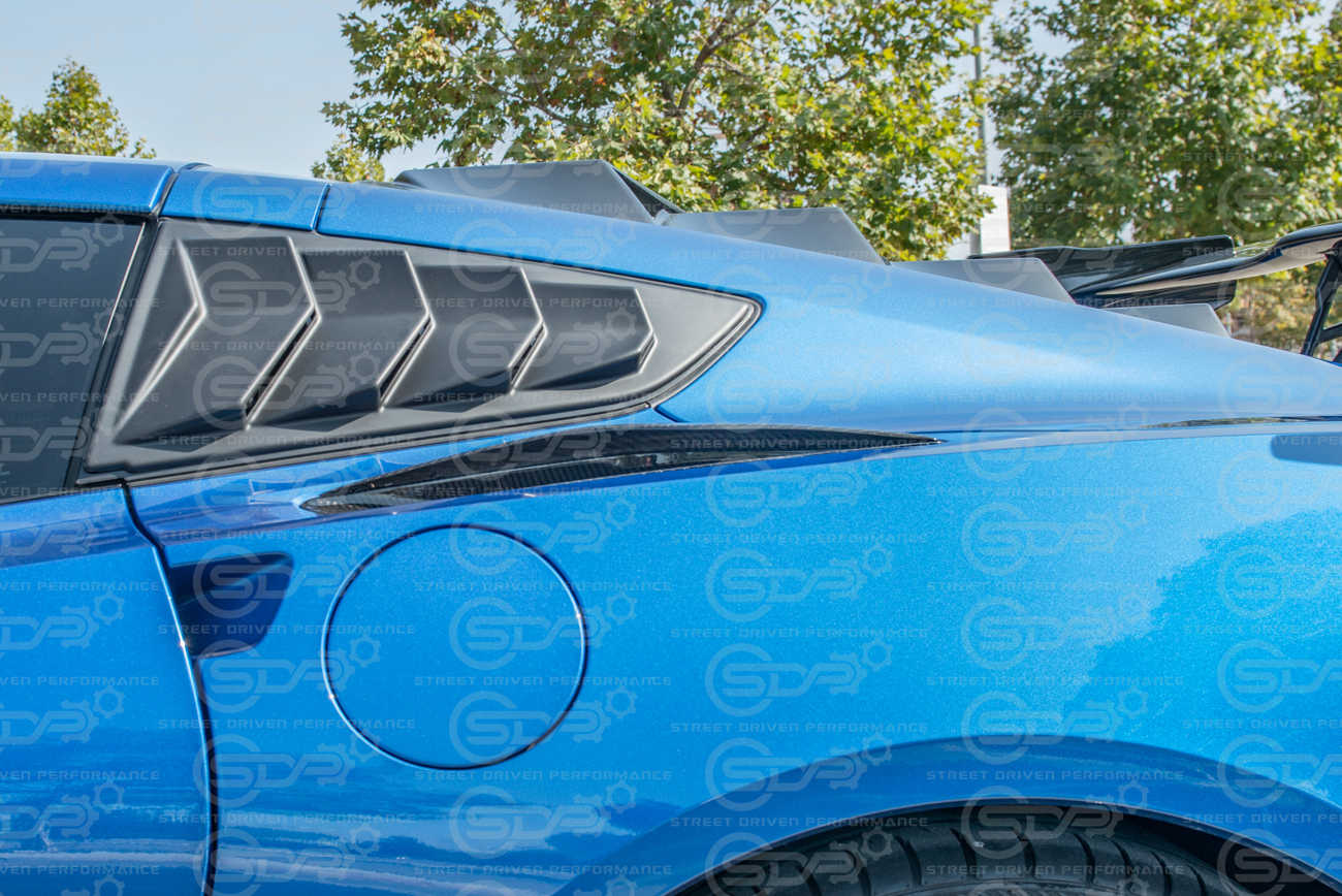 2014-2019 Corvette C7 Performance Track Side Quarter Window Louver Shade Cover