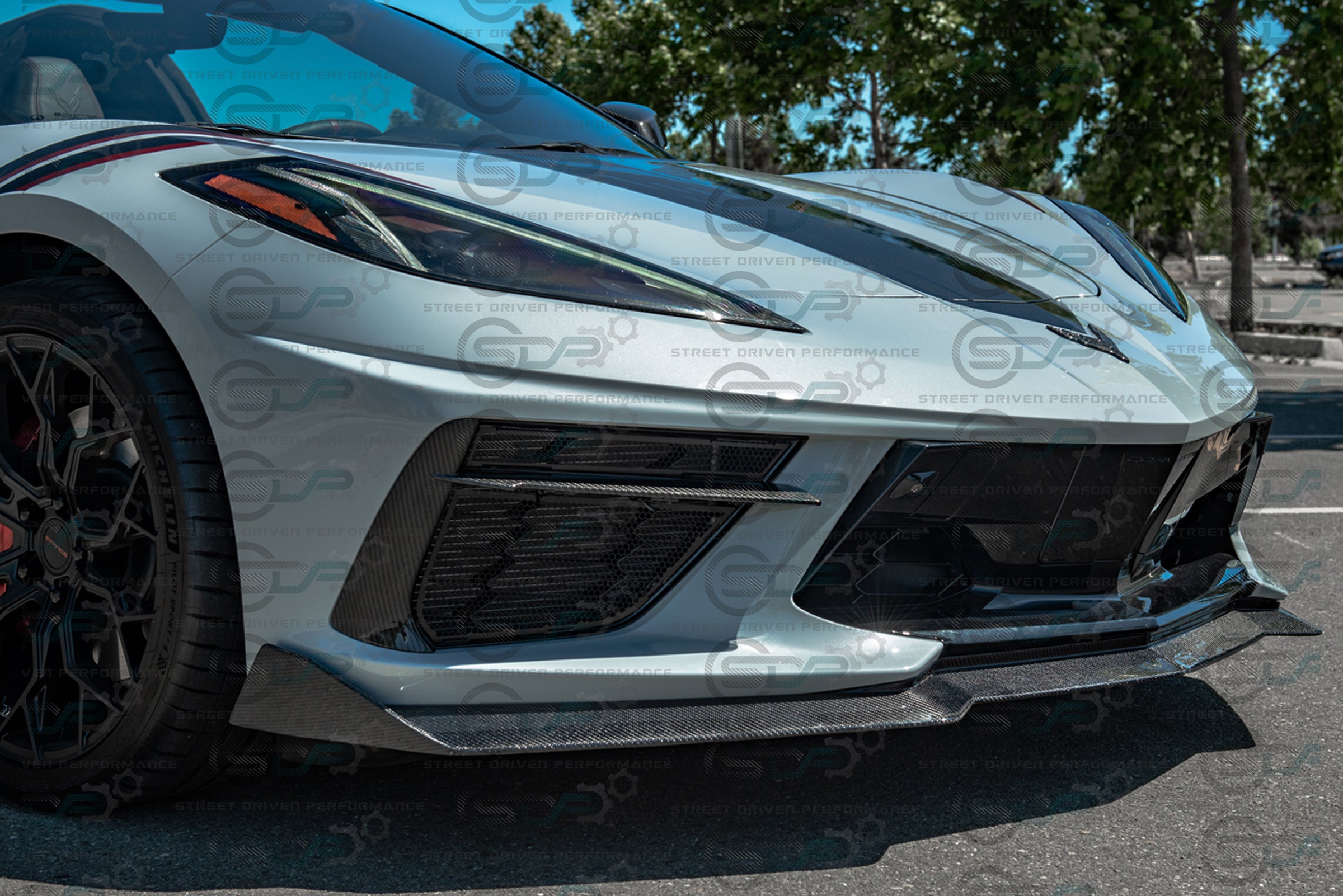 2020+ C8 Corvette Stingray & Z51 |"5VM Style" 2-Piece Splitter / Lip Ground Effects