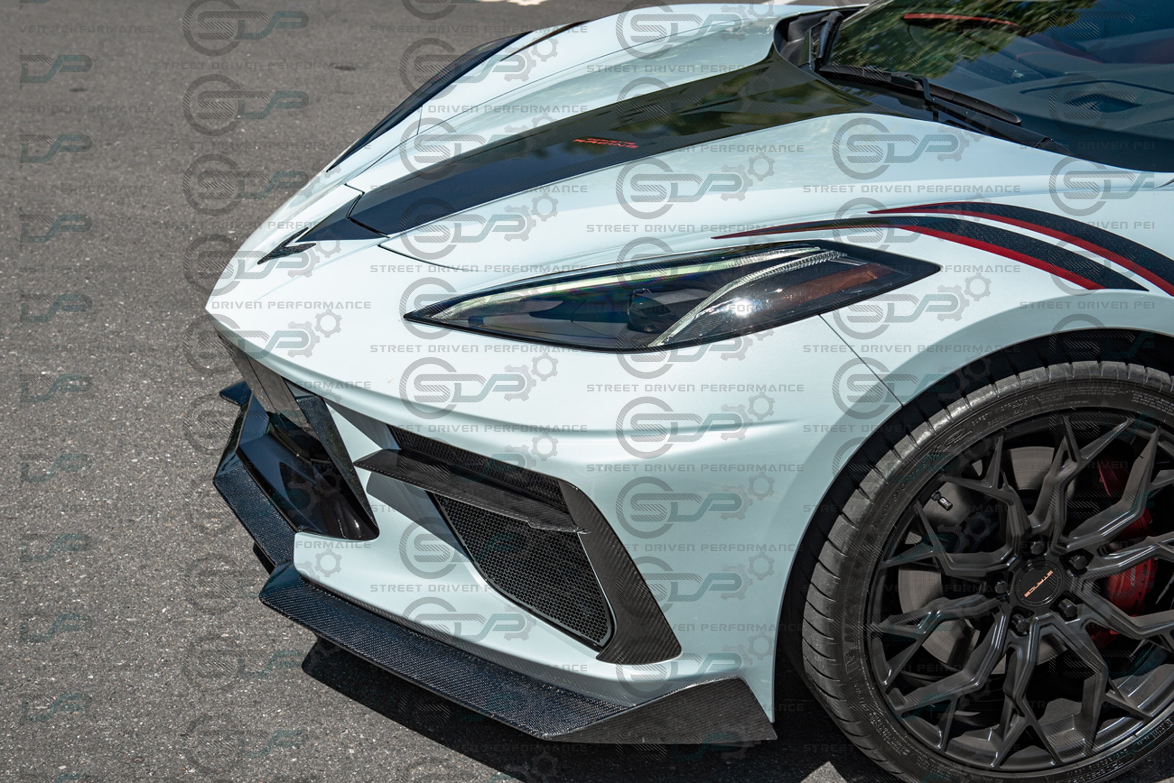 2020+ C8 Corvette Stingray & Z51 |"5VM Style" 2-Piece Splitter / Lip Ground Effects