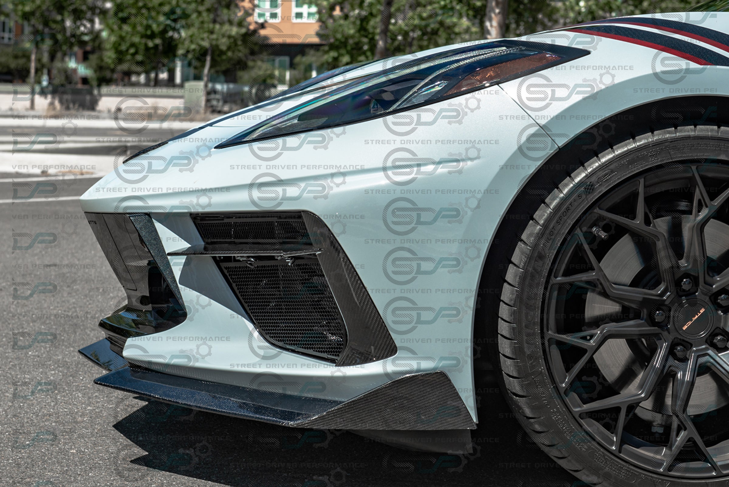 2020+ C8 Corvette Stingray & Z51 |"5VM Style" 2-Piece Splitter / Lip Ground Effects