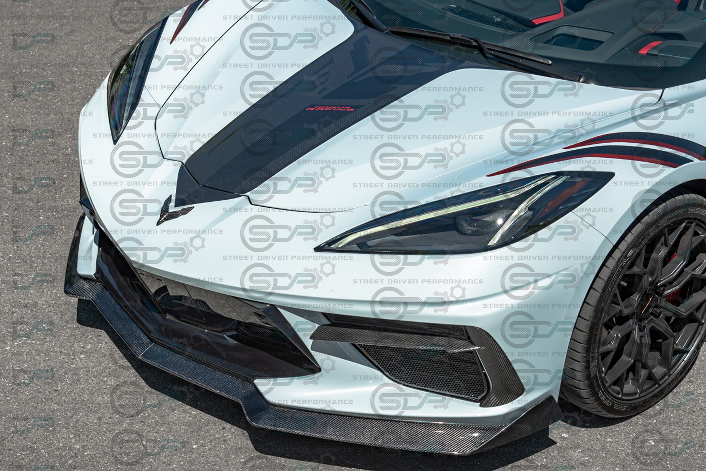 2020+ C8 Corvette Stingray & Z51 |"5VM Style" 2-Piece Splitter / Lip Ground Effects