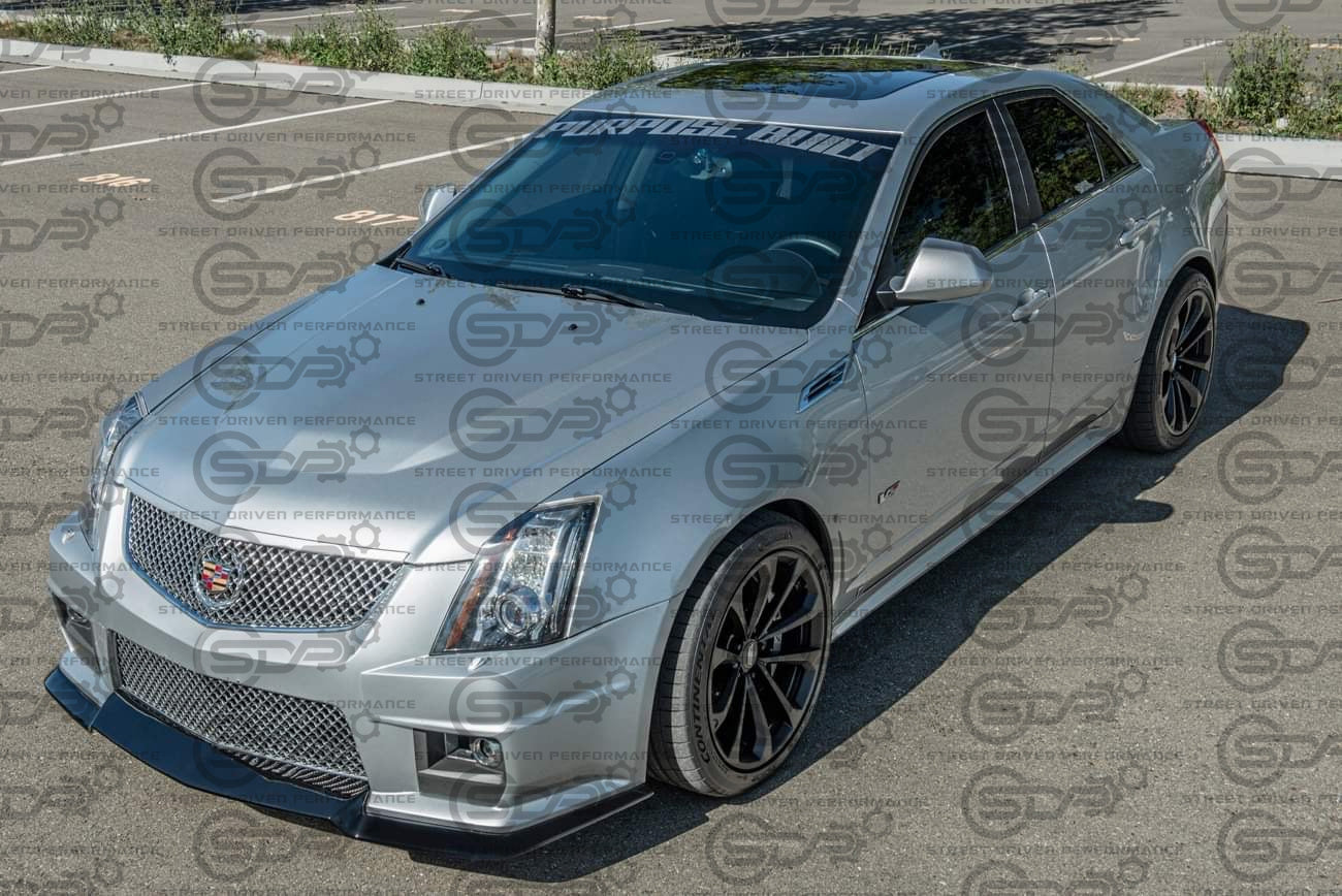 2009-2015 Cadillac CTS-V V2 - Gloss Black "V3 style" front lip splitter ground effects