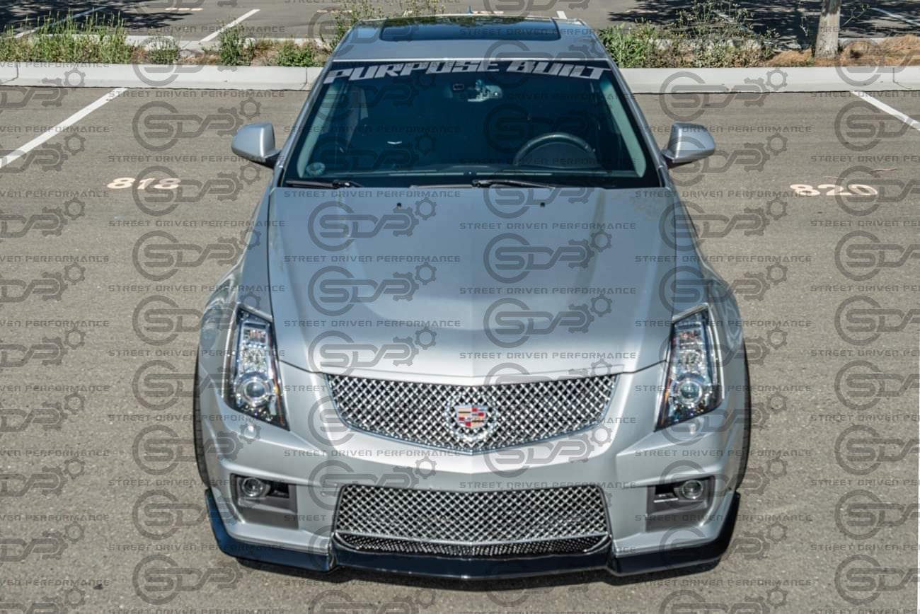 2009-2015 Cadillac CTS-V V2 - Gloss Black "V3 style" front lip splitter ground effects