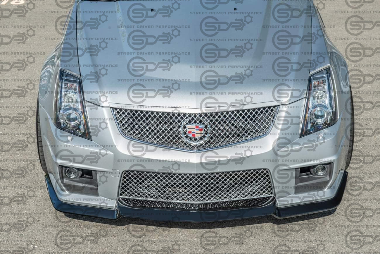2009-2015 Cadillac CTS-V V2 - Gloss Black "V3 style" front lip splitter ground effects