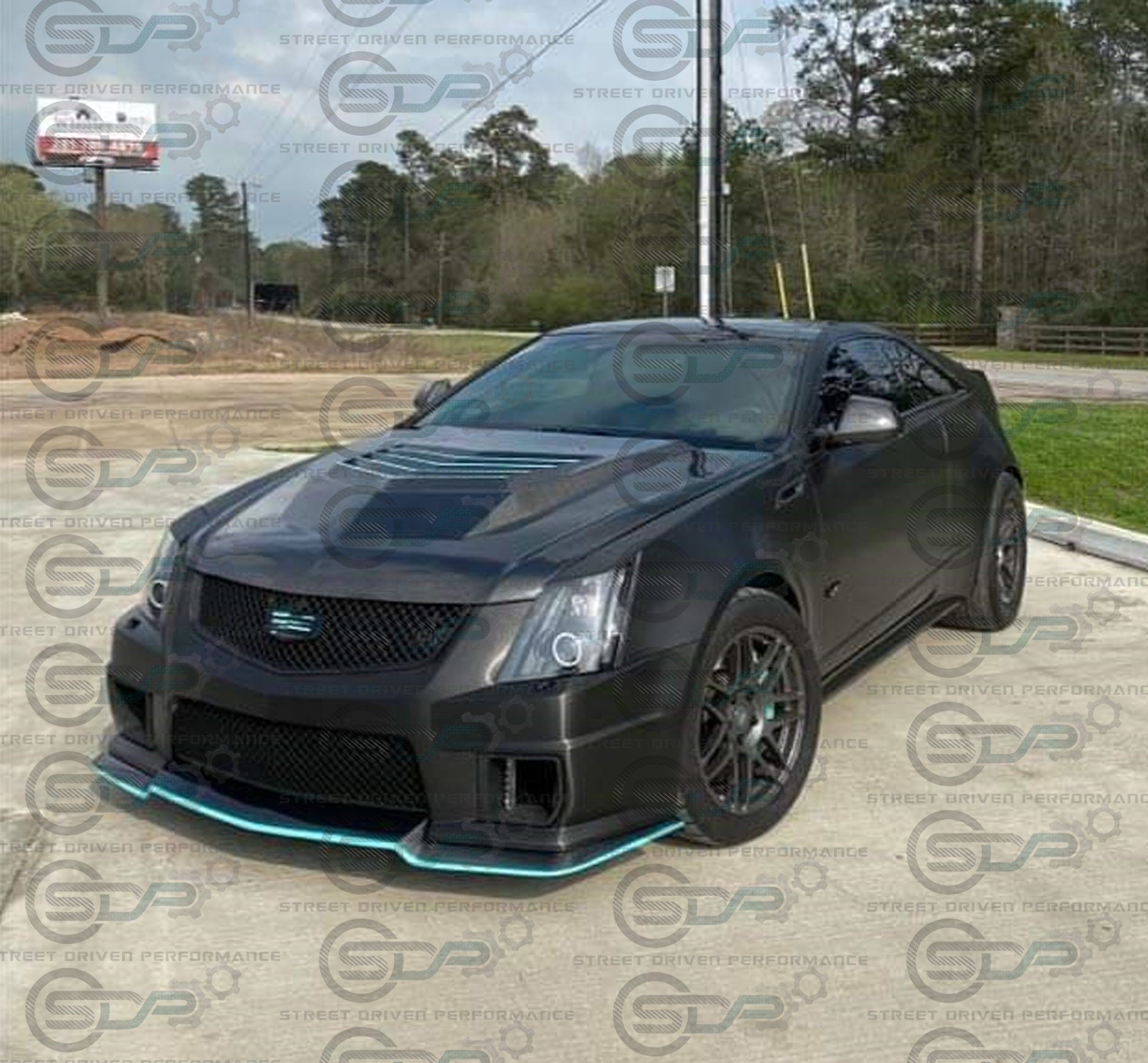2009-2015 Cadillac CTS-V V2 -  Black front grilles set (blank no emblem)