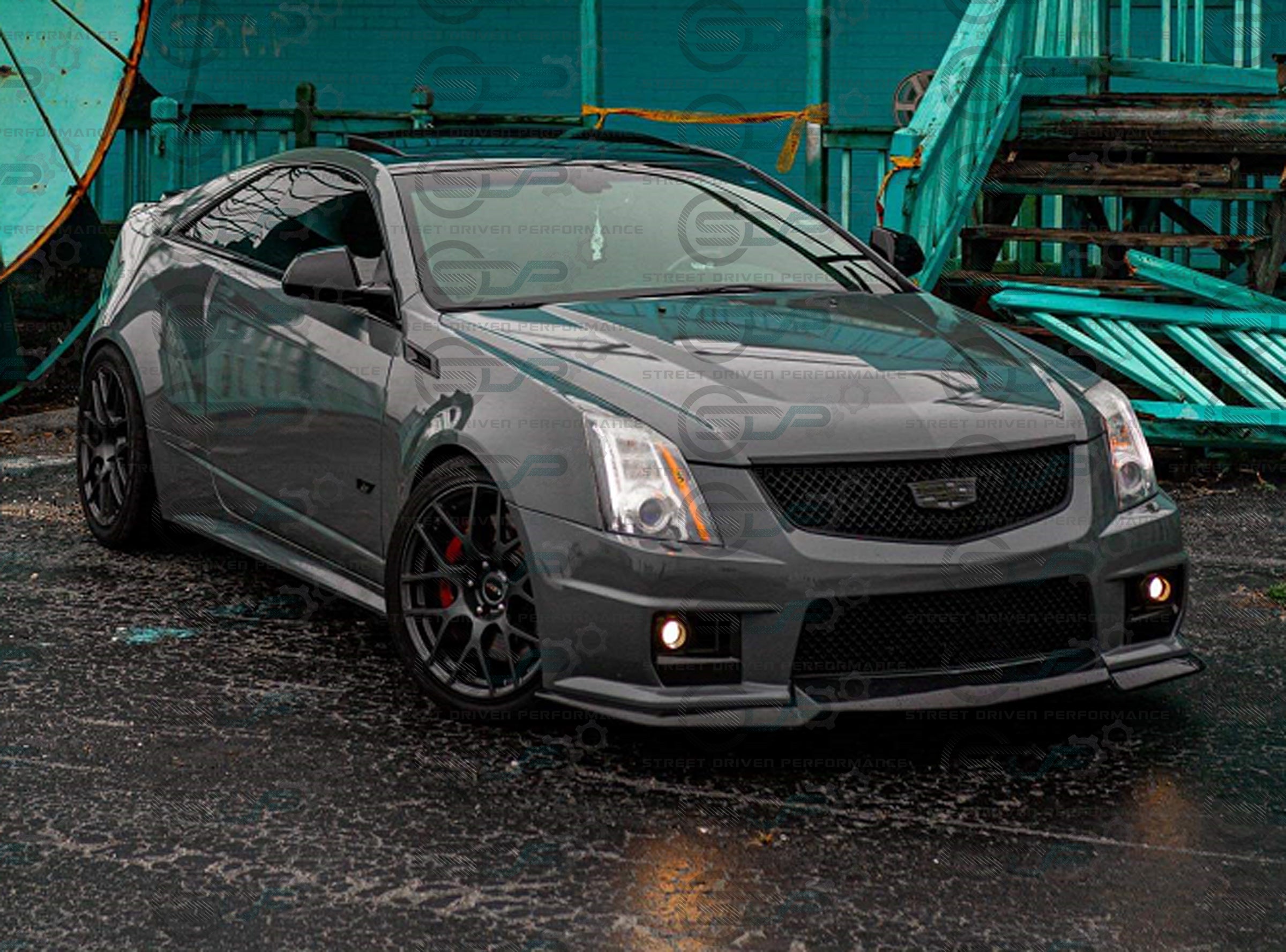 2009-2015 Cadillac CTS-V V2 -  Black front grilles set (blank no emblem)