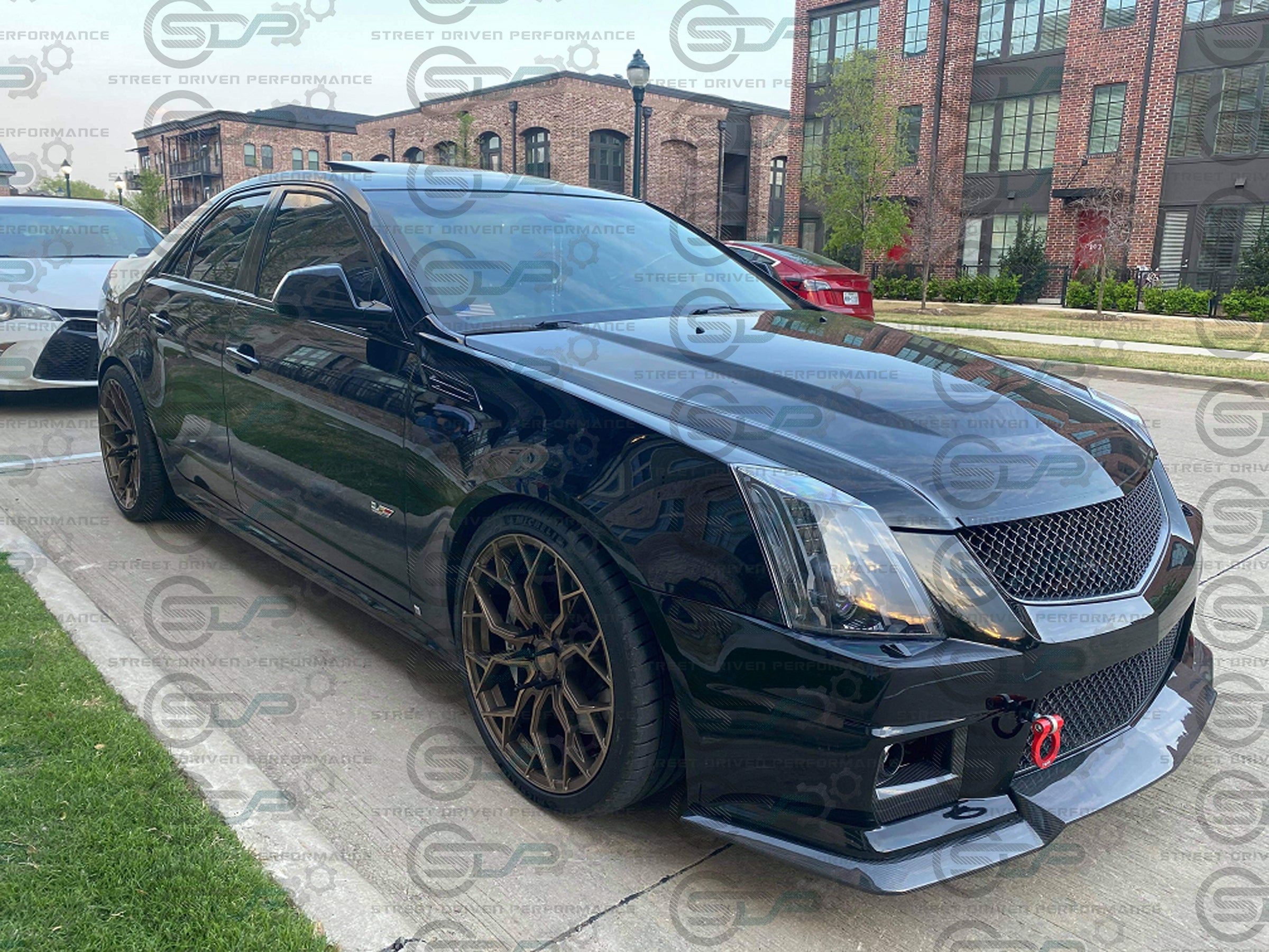 2009-2015 Cadillac CTS-V V2 -  Black front grilles set (blank no emblem)