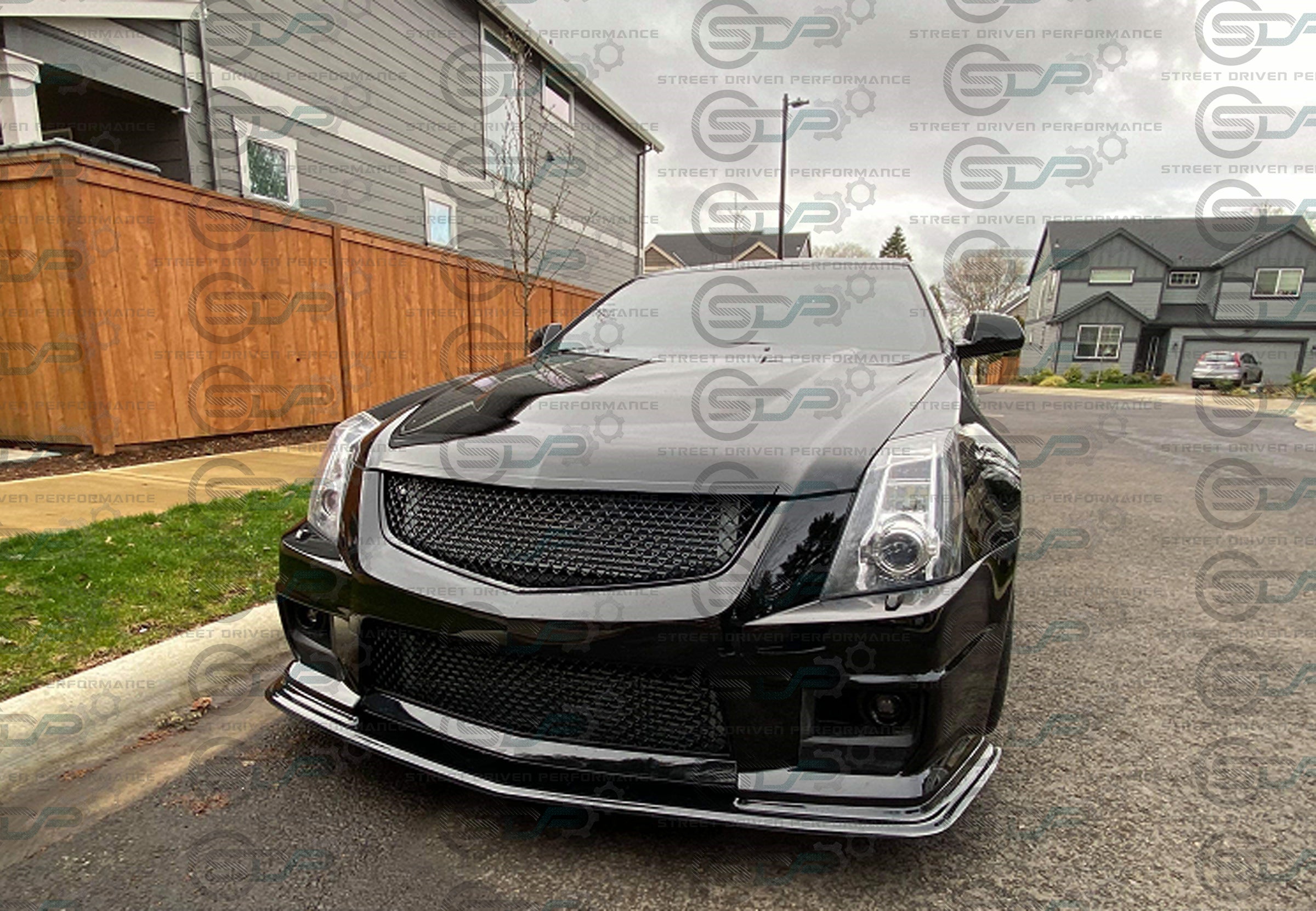 2009-2015 Cadillac CTS-V V2 -  Black front grilles set (blank no emblem)