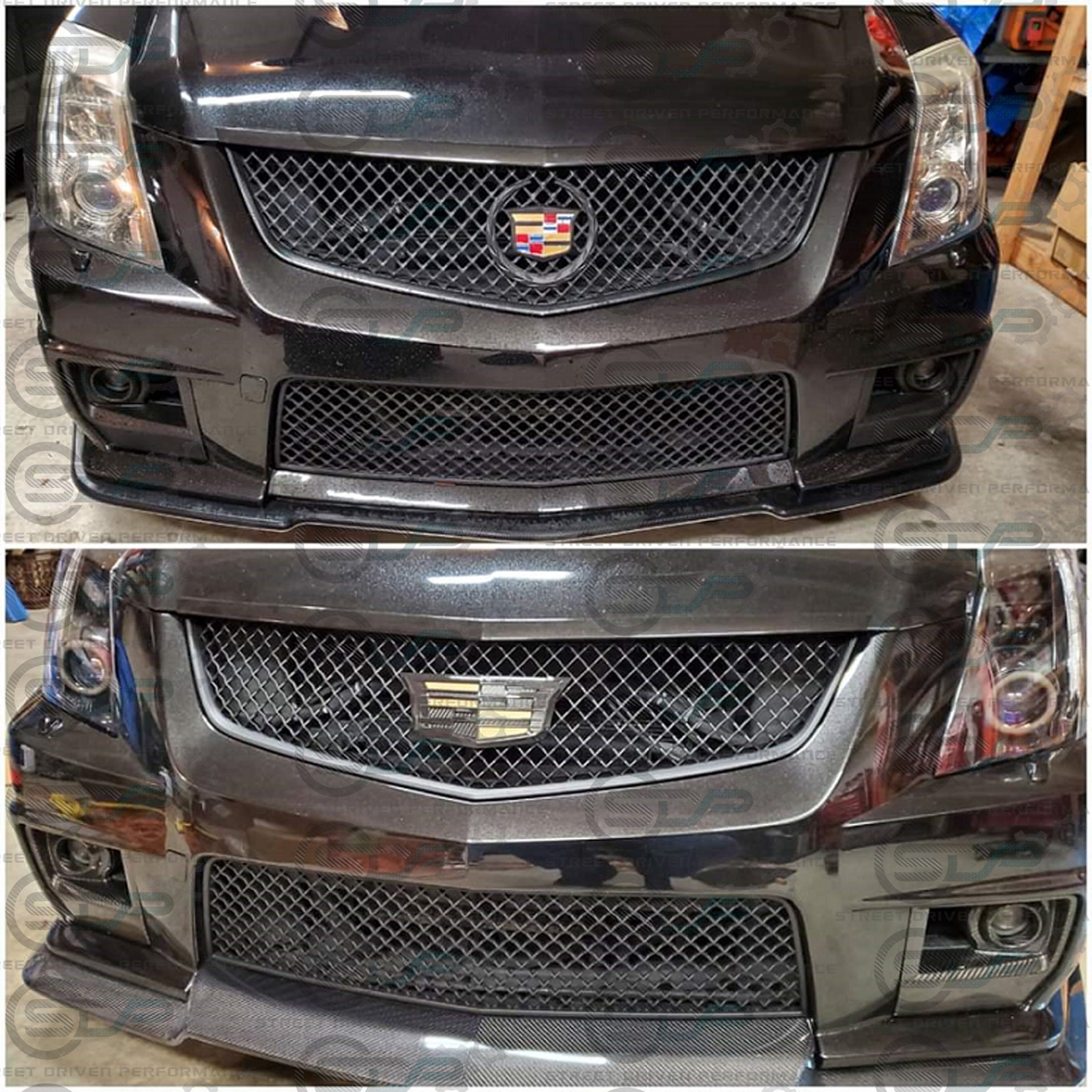 2009-2015 Cadillac CTS-V V2 -  Black front grilles set (blank no emblem)