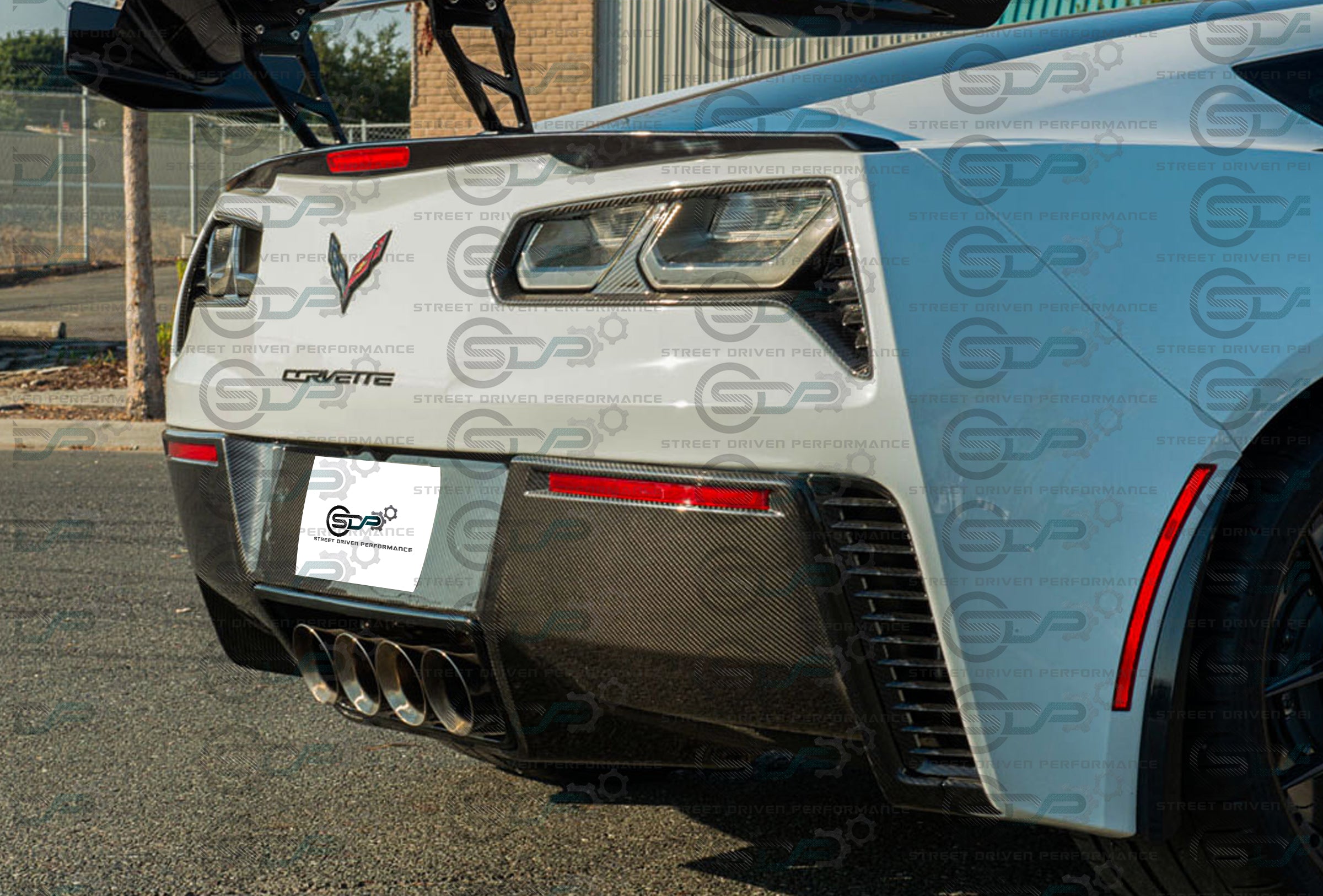 2014-2019 C7 Corvette - Carbon Fiber Rear Bumper Diffuser - Complete
