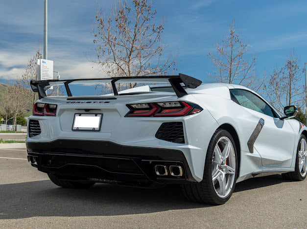 2020+ Corvette C8 NEXT SDP Matte Black Rear Trunk Lid High Wing Spoiler