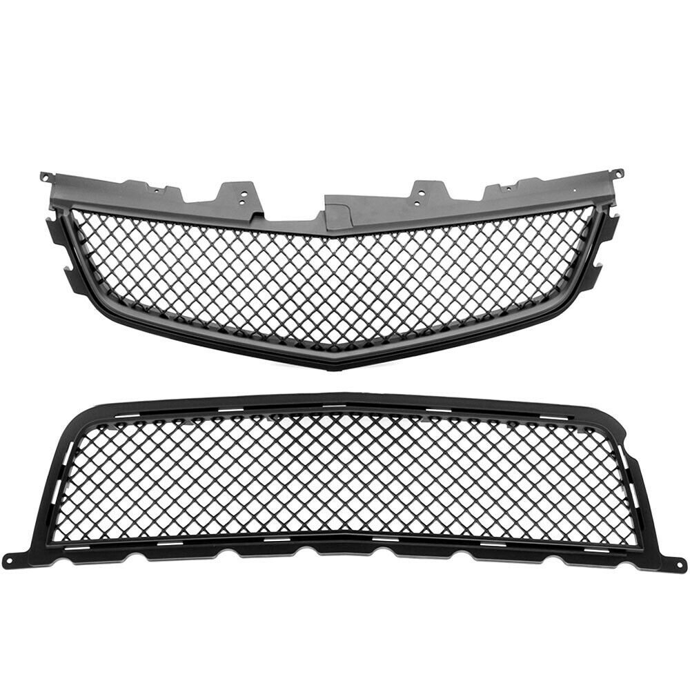 2009-2015 Cadillac CTS-V V2 -  Black front grilles set (blank no emblem)